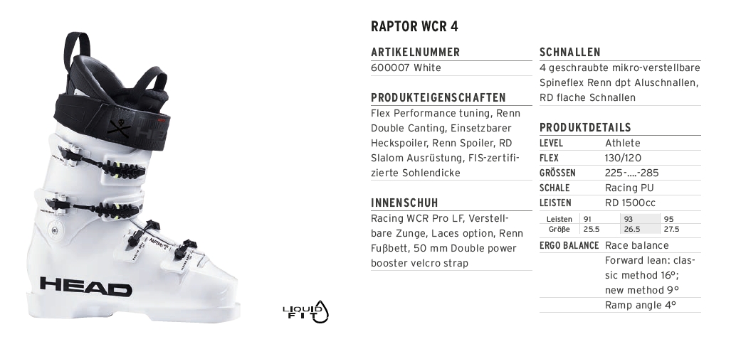 Skischuhe HEAD Raptor WCR 4 - 2022/23 | Skiausrüstung \ Skischuhe