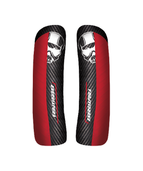 Shin Guards Energiapura Carbon Racing CDM Black/White Skull/Red - 2024/25