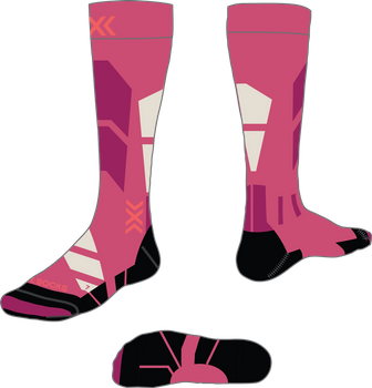 Ski socks X-Socks Ski Perform OTC Light Pink/Light Sand - 2024/25