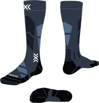 Ski socks X-Socks Ski Perform OTC Marine/Mineral Blue - 2024/25