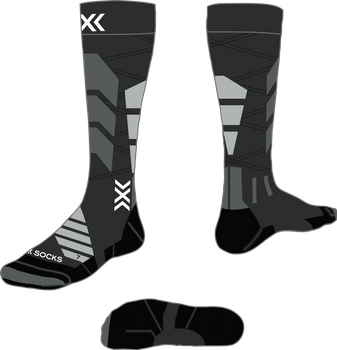 Ski socks X-socks Ski Expert OTC X Black/Light Grey - 2024/25
