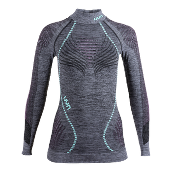 Thermal underwear UYN Woman Ambityon UW Shirt LG SL Melange Turtle Neck Black Pink/Aqua - 2024/25