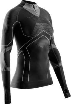 Thermal underwear X-bionic Energy Accumulator Light Shirt LS 1/2 Zip WMN Black/Light Grey - 2024/25