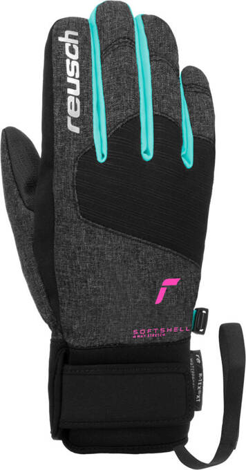 Gloves Reusch Simon R-TEX XT Junior Black Melange/Bachelor Button/Knockout Pink - 2024/25