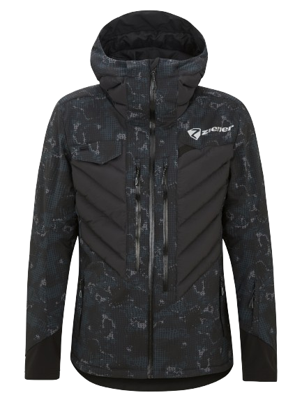 Ski jacket Ziener RCE Coach Jacket Unisex Black Foggy Print - 2024/25