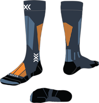 Skisocken X-Socks Ski Touring Perform OTC Marine/Orange - 2024/25