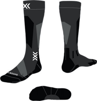 Socken X-socks Ski Discover Merino OTC X Black/Grey - 2024/25