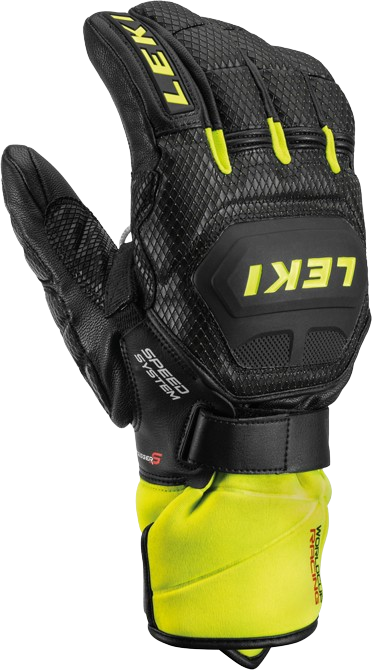 Handschuhe LEKI Worldcup Race Flex S Speed System Black/Lime - 2022/23