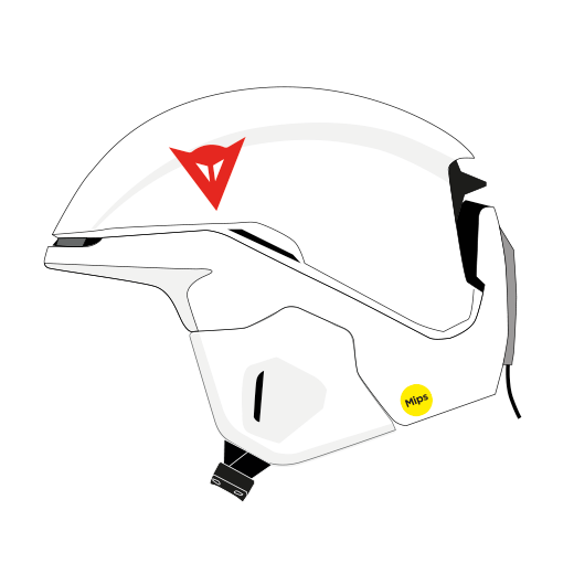 Helm Dainese Nucleo Mips Pure White/Red - 2023/24