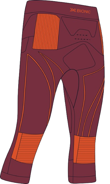 Thermounterwäsche X-bionic Energy Accumulator 4.0 Pants 3/4 Men Dune Red/Orange - 2024/25