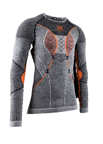 Thermounterwäsche X-bionic Merino Shirt LG SL Men Black/Grey/Orange - 2023/24