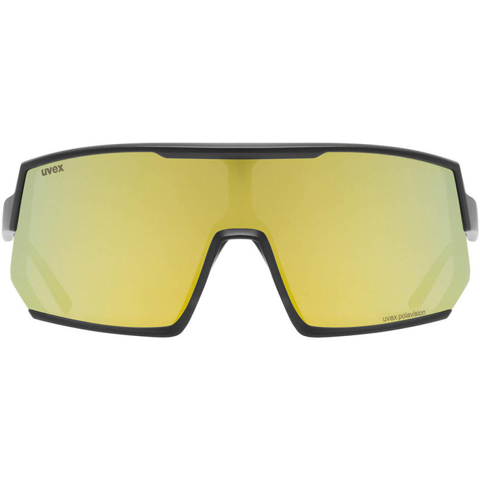 Sonnenbrille Uvex Sportstyle 235 P - Black Mat/Mirror Yellow - 2023