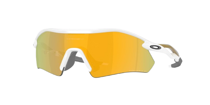 Sonnenbrill Oakley Radar Plate Polished White/Gold Frame/Prizm 24K Polarized Lenses