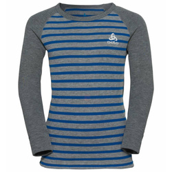 Unterwäsche Shirt ODLO Active Warm Eco Kids Stripes BL Top Crew Neck LS Blue Wing Teal/Reef Waters - 2022/23