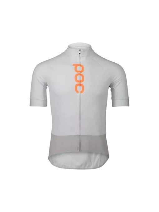 Fahrradtrikot POC M's Essential Road Logo Jersey  Hydrogen White/Granite Grey