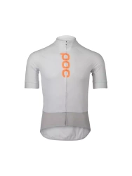 POC M's Essential Road Logo Jersey  Hydrogen White/Granite Grey