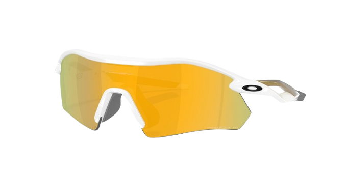 Sonnenbrill Oakley Radar Plate Polished White/Gold Frame/Prizm 24K Polarized Lenses
